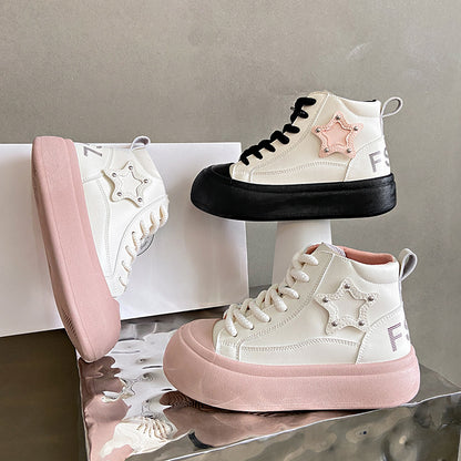 New thick bottom high top big head star sneakers for women