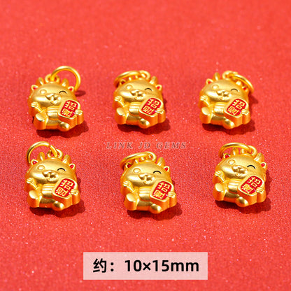 Ancient sand gold dragon year small accessories alloy