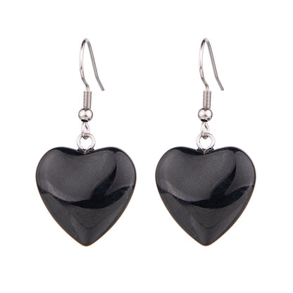 Crystal 20MM heart-shaped stainless steel earrings