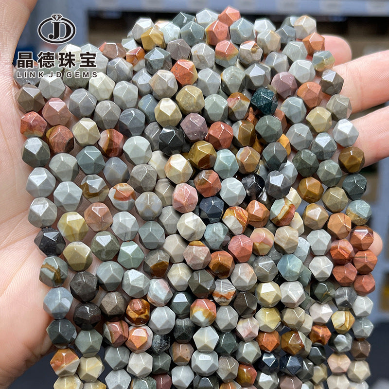 Natural marine stone rhombus beads loose beads