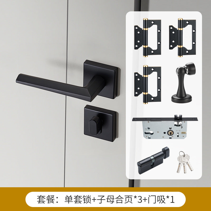 Solid brass square ring door lock