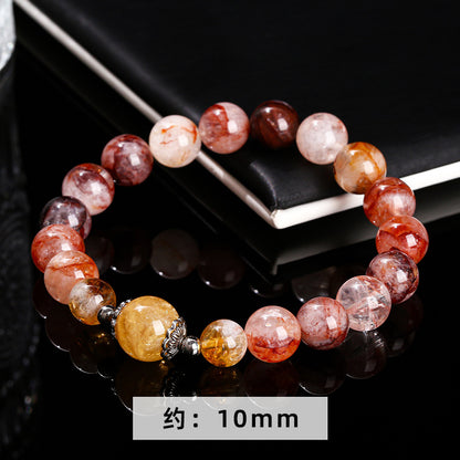 3A Natural Red Gel Flower Crystal Bracelet Citrine