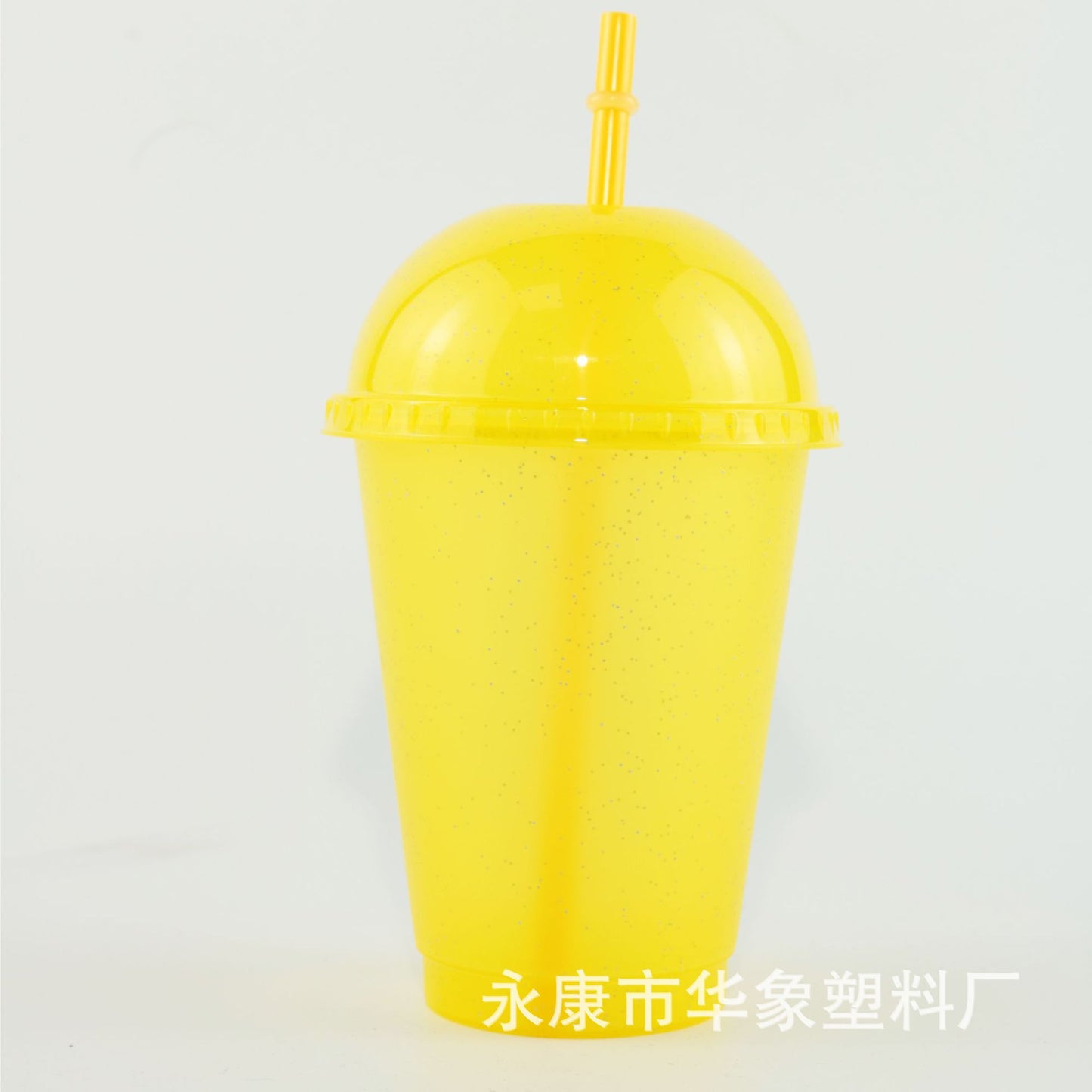 PP large hole milk tea cup glitter plastic cup 16oz