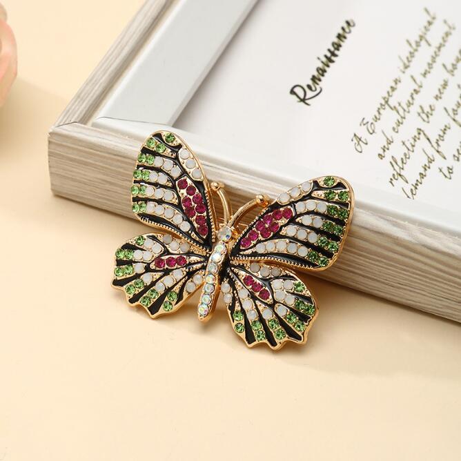 Diamond Butterfly Animal Brooch