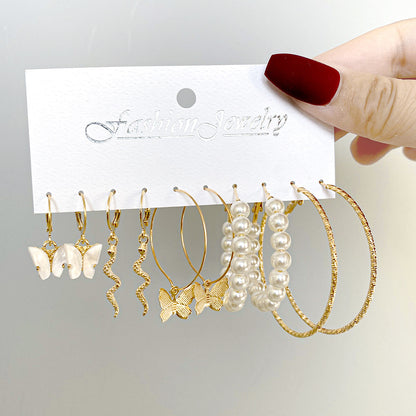 Acrylic Butterfly Snake Pearl Earrings for Women