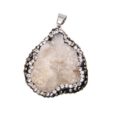 Crystal Cluster Diamond Bezel Pendant