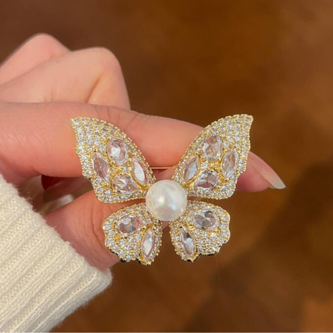 Butterfly full diamond brooch woman