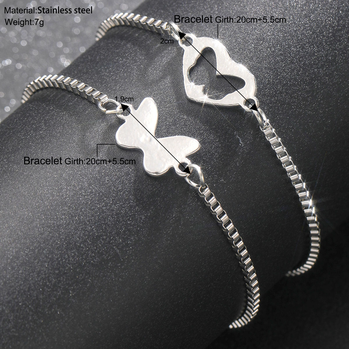 Stainless Steel Hollow Butterfly Bracelet