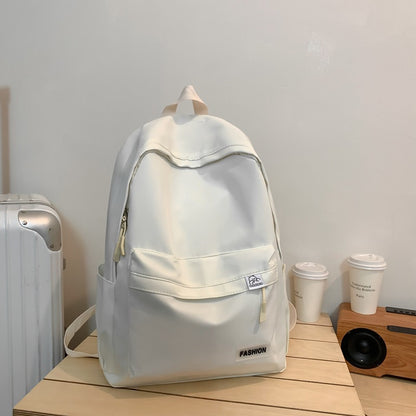 Korean version ins solid color schoolbag backpack