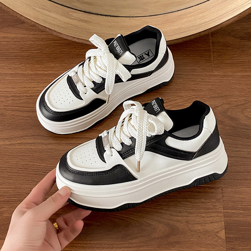 women's all-match thick-soled white shoes