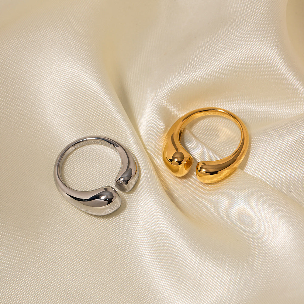 Polished gold-plated stainless steel ring