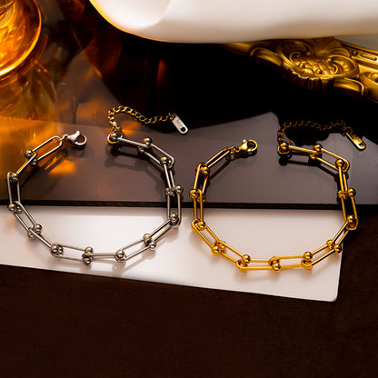 Korean Style U-Shaped Lock Bracelet - INS Fashion Horseshoe Clasp