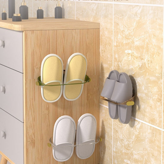 No-Drill Bathroom Slipper Rack