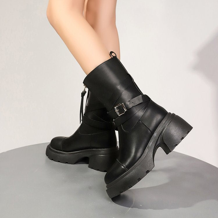 High heel front zipper Internet celebrity high boots