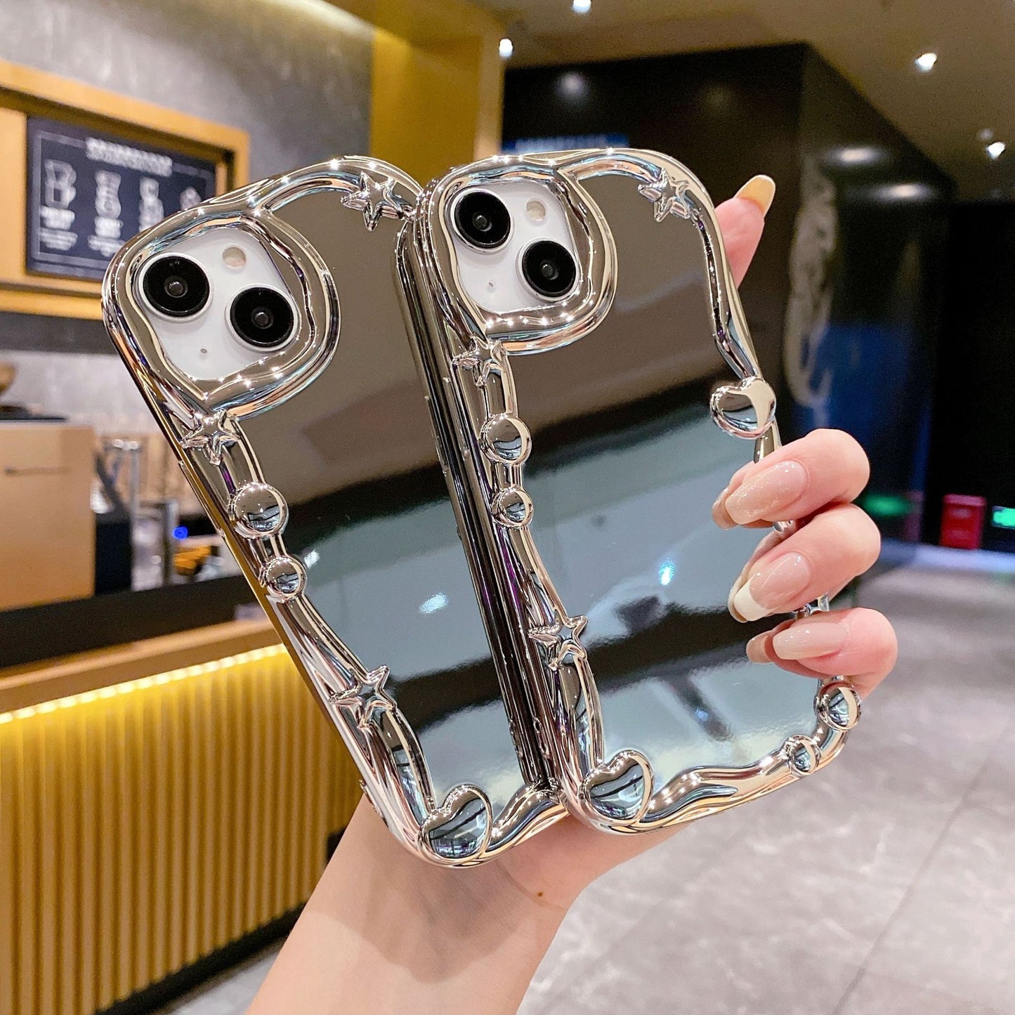 3D Mirror Case iPhone15 11 XR Korean Electroplated Soft Cover