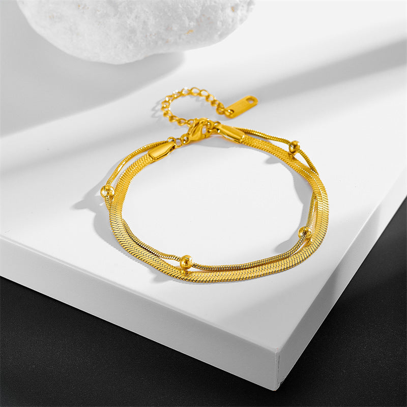 Double flat snake bracelet