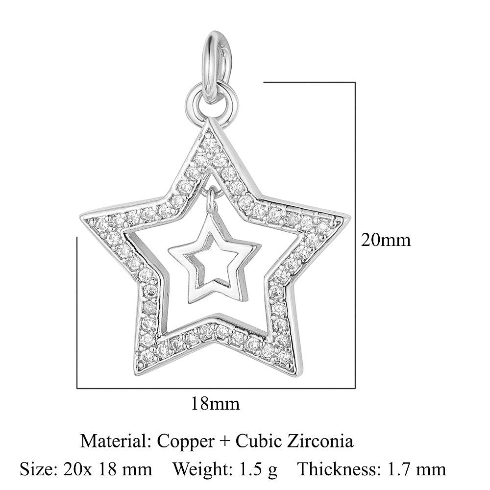 Star of David Copper Zirconia Pendant