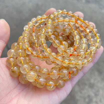 Natural blond crystal single ring bracelet.