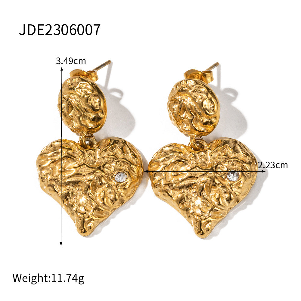 Zircon Lava Forged Heart Earrings