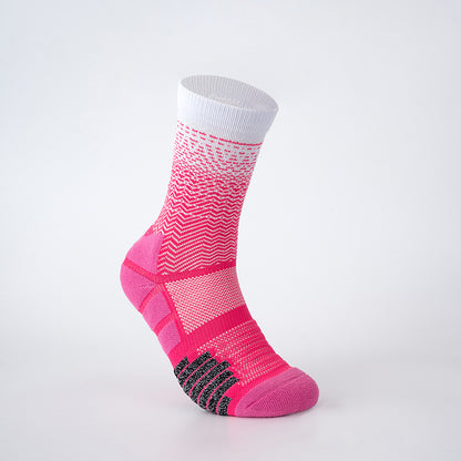 Mid-Length Basketball Socks Thick Gradient Color