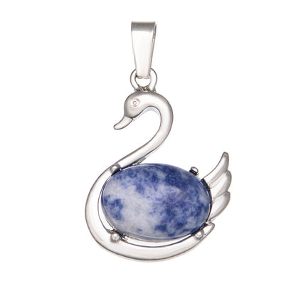 Crystal Swan Agate Pendant