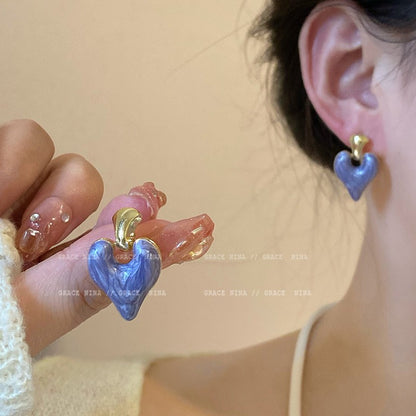 Pendientes de mujer con forma de gota de esmalte 