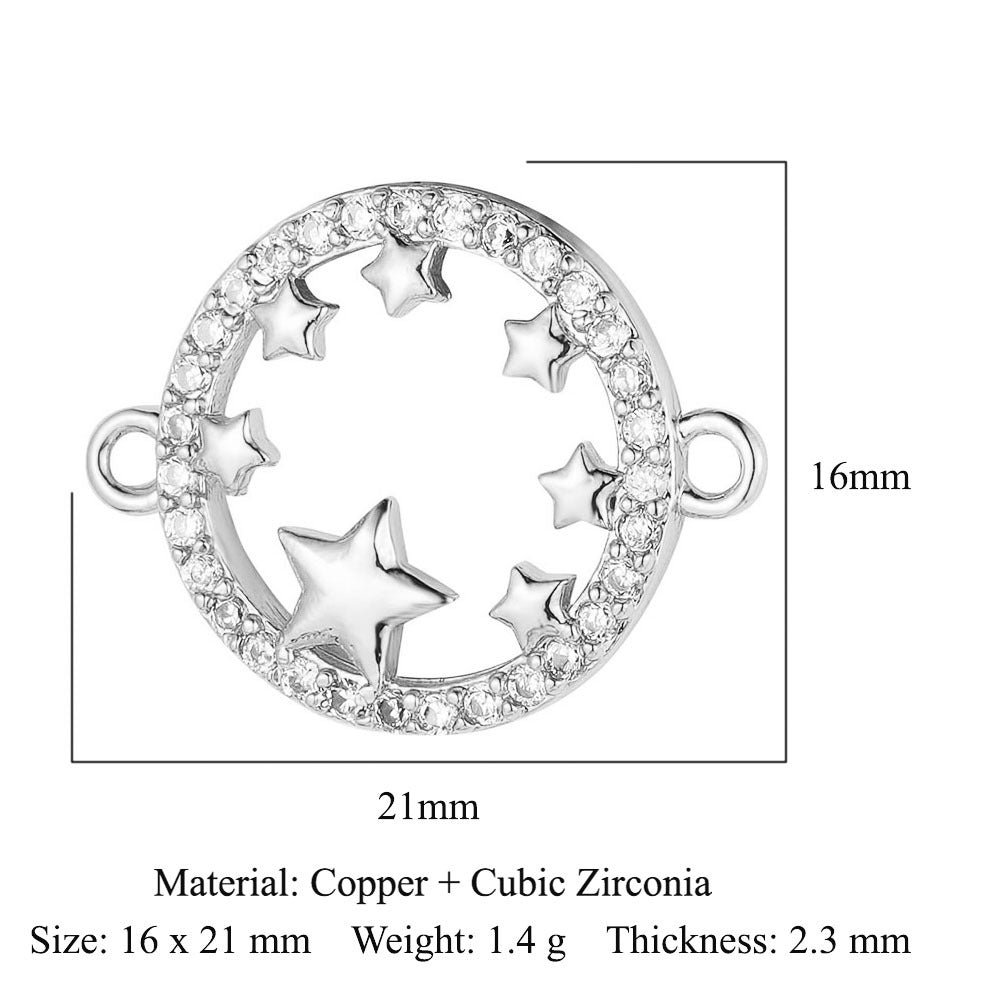 Angel Star Moon Copper Zircon Connection Accessories