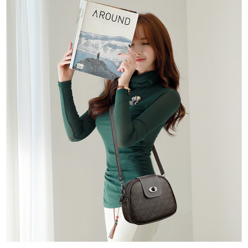 Printed letters single shoulder crossbody small square bag female