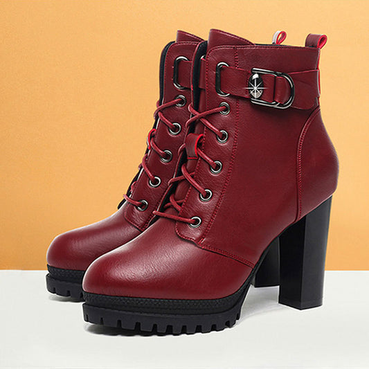 Women's short boots platform high heels