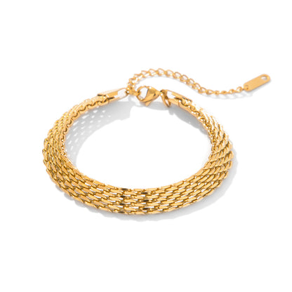 women's wide watch strap chain bracelet