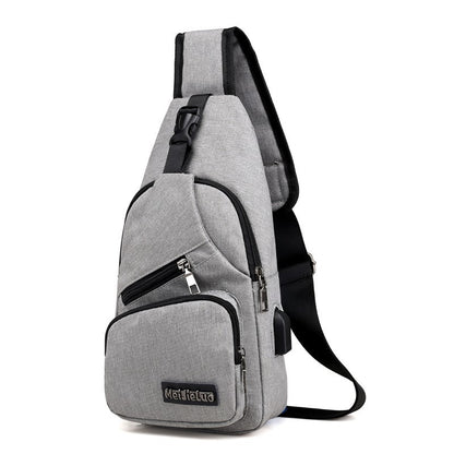 Men's Oblique Span Bag Canvas Shoulder Bag