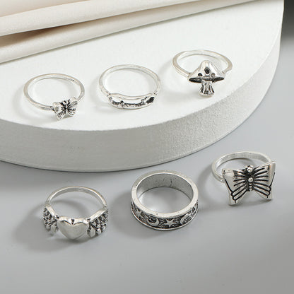 Butterfly Love Angel Wings 6 Piece Set Ring