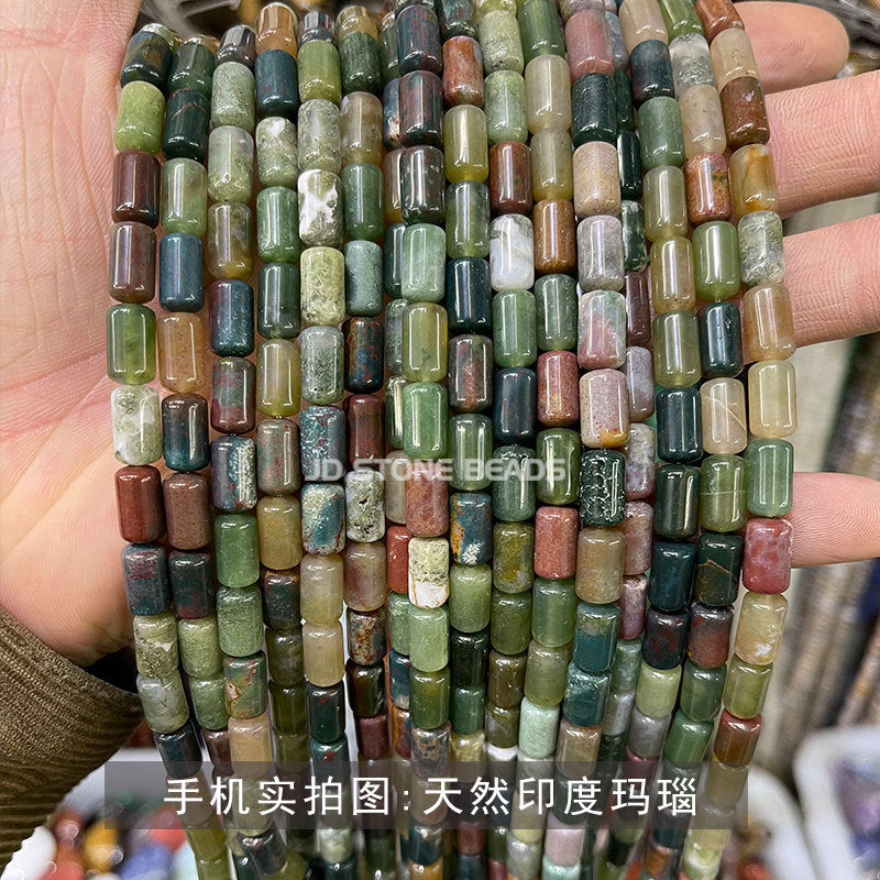 6X10mm crystal agate cylindrical loose beads