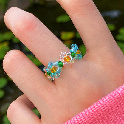 Colorful Stretch Crystal Bead Ring