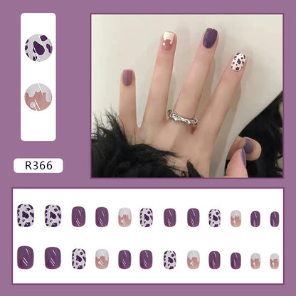 Wearable Blush Short Removable Nail Stickers