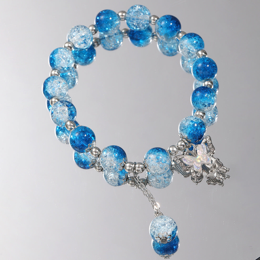 Glass Bead Butterfly Bracelet