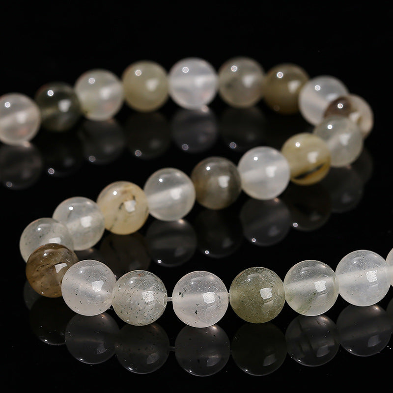 Natural stone crystal loose beads green grass wafer beads