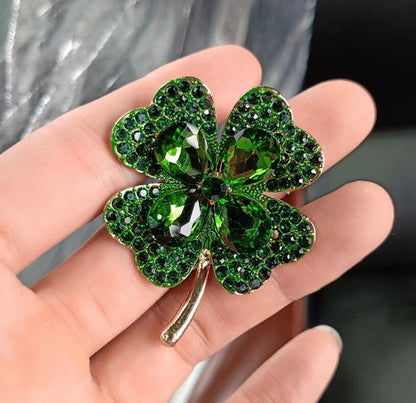 Corsage Pin Lucky 4-leaf Clover Accessory