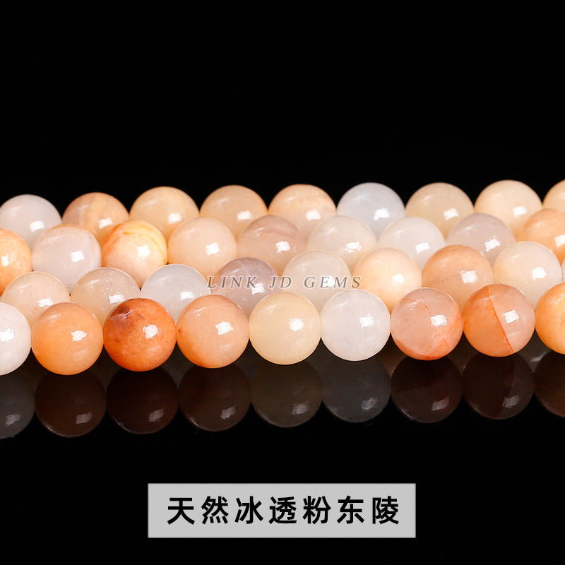 Natural stone powder Dongling jade round beads jade bracelet loose beads