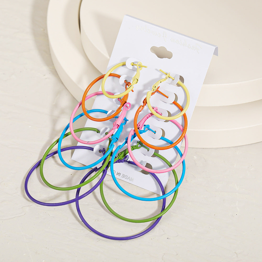 6-piece colorful earring set