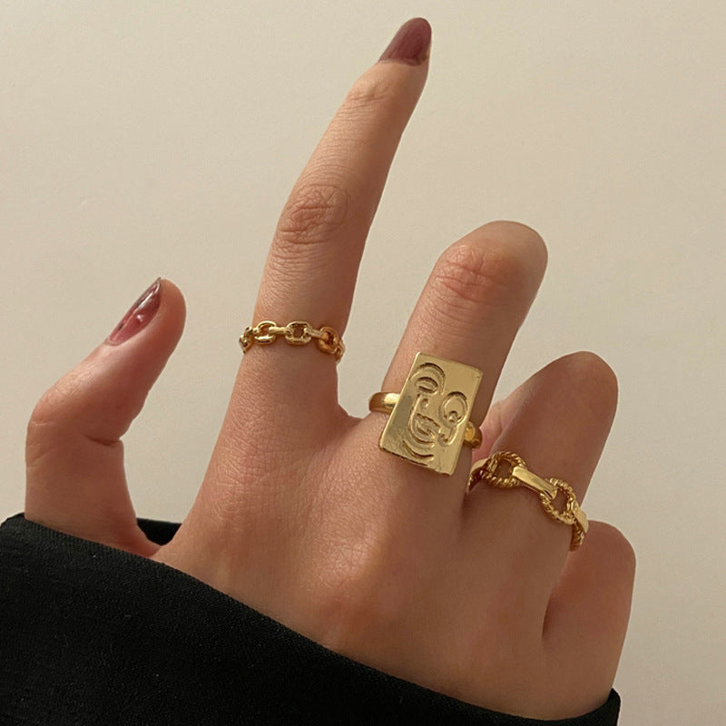 Open index finger ring chain joint ring wholesale