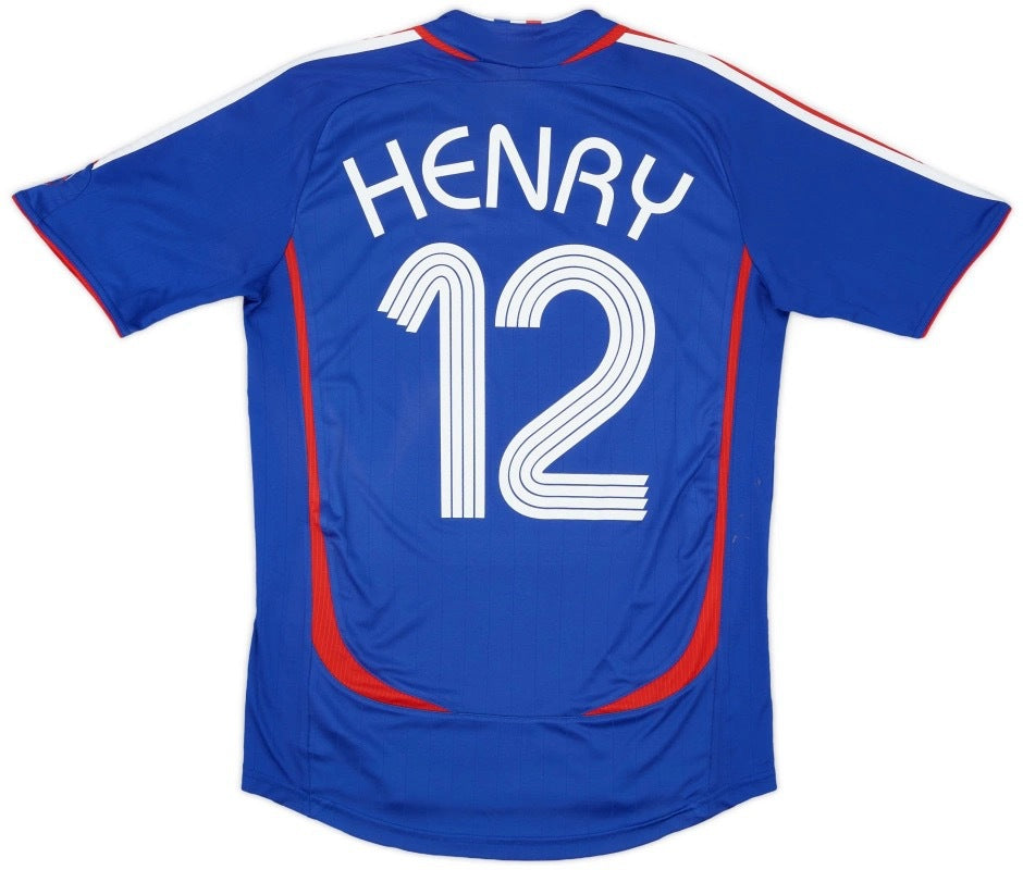 Camiseta retro de manga corta de Zidane Henry de Mbappé de Francia 82-06 