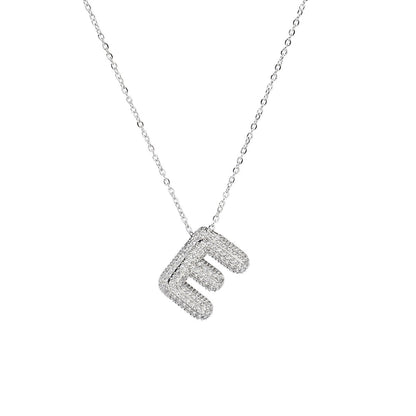 A-Z Copper Zircon Letter Necklace Pendant