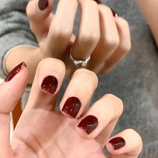 Autumn Winter Classic Vintage Red Nails