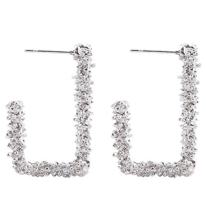 Metal letter L-shaped irregular stud earrings