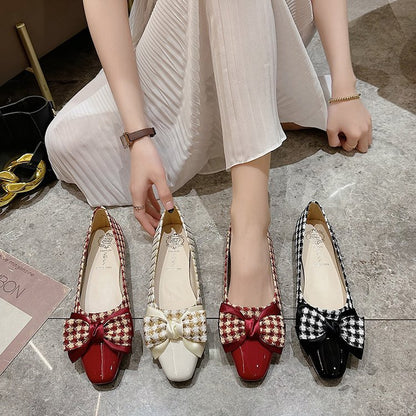 Bow shallow mouth women's shoes wholesale