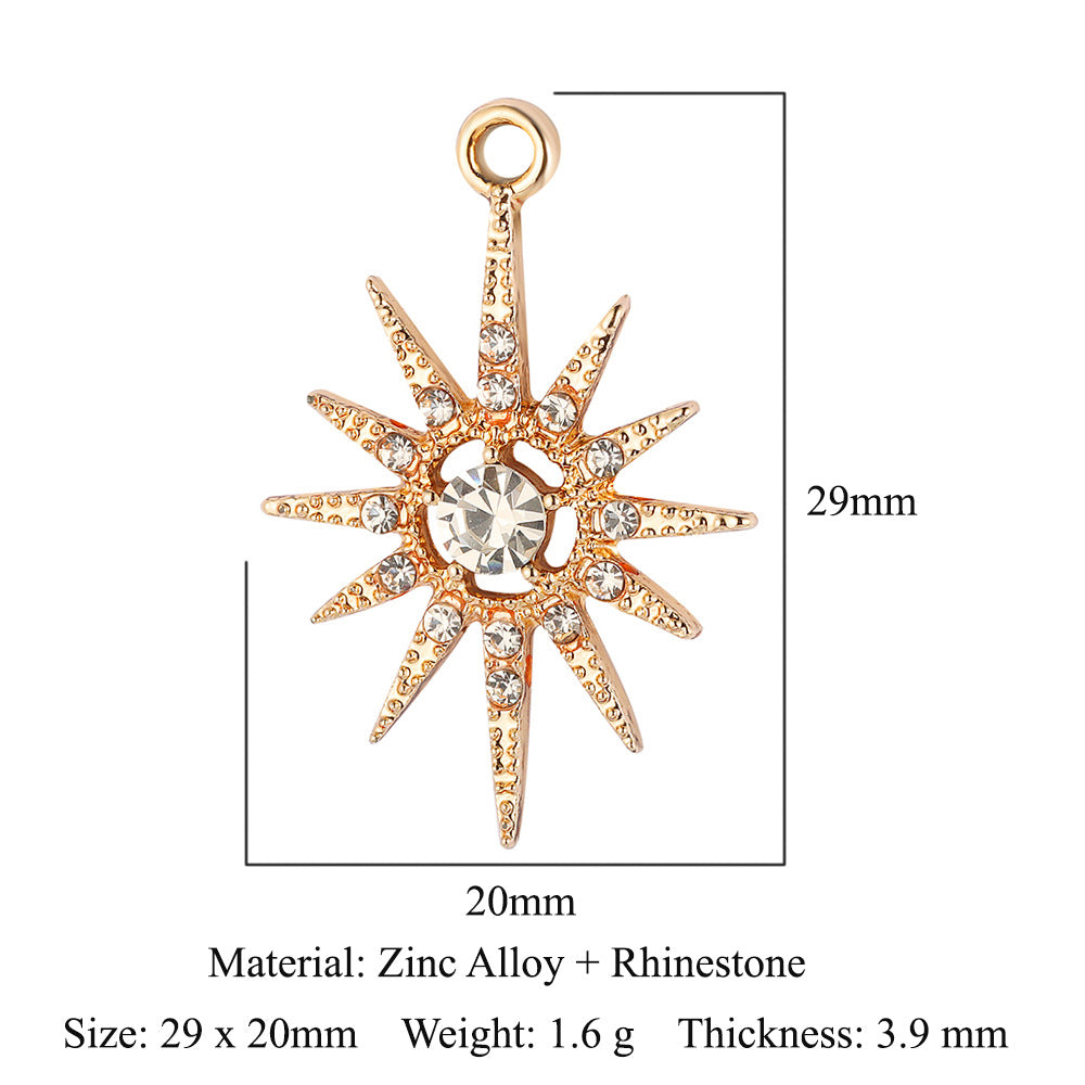 5 pcs/pack star moon sun zinc alloy pendant