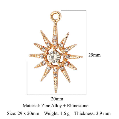 5 pcs/pack star moon sun zinc alloy pendant