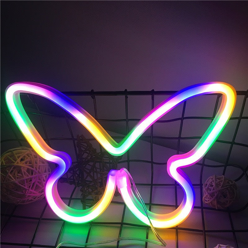 LED neon butterfly decorative lamp planet night light