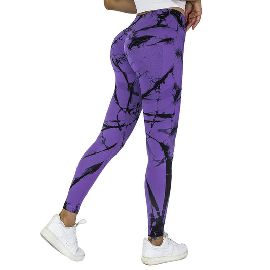 Tie-Dye High-Waist Butt-Lifting Sports Pants for Women